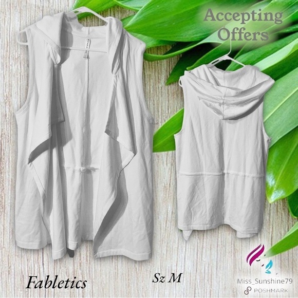 Fabletics Jackets & Blazers - Fabletics - Sz M - soft inside hoodie waterfall vest - waist band adjustable